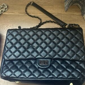 Big quilted black purse